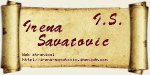 Irena Savatović vizit kartica